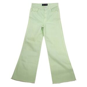Veronica Beard Taylor Pistachio Wide Leg Jeans Womens 29 High Rise Raw Hem